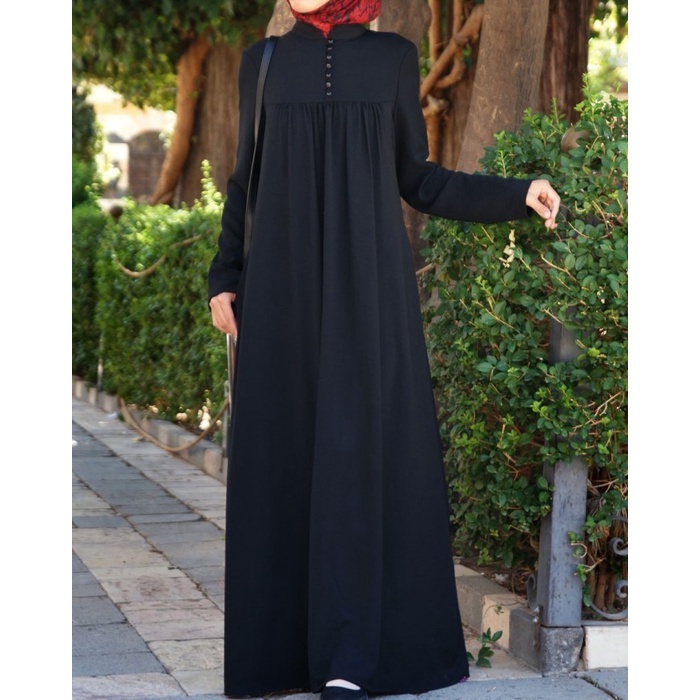 Abaya Basic Premium Putih Polos Syar'i Gamis Susun Canda Rampel / Gamis Polos ARISA Abaya Rempel  Te
