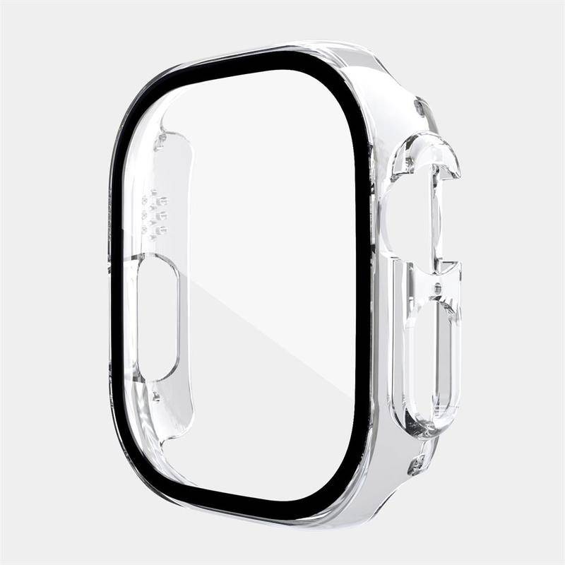 Kaca+case Untuk Apple Watch Ultra 49mm strap smartwatch PC Bumper+Pelindung Layar Tempered Cover iwatch series Aksesoris