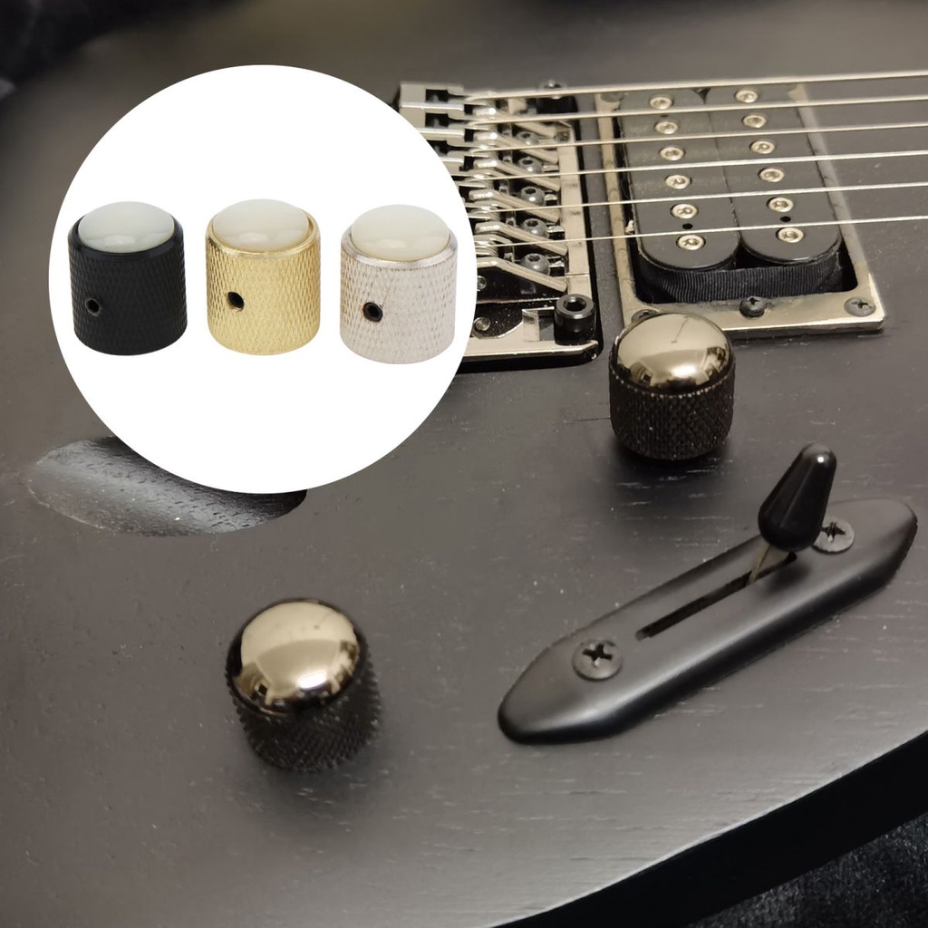 3warna Pilihan Tombol Pengatur Nada Volume Atas Metal Domed White Shellss Top Untuk Gitar/Bass Elektrik Dengan Kunci Pas Menyesuaikan