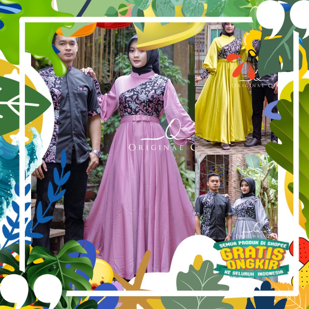 baju couple pasangan gamis couple pasangan baju batik couple gamis rabbani couple spesial lebaran ga