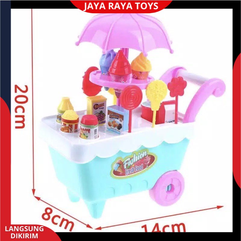 ( BISA COD ) PROMO Mainan Anak Gerobak Es Krim Permen Keranjang Bonus 2 Kuda Pony Anak-anak DIY Play Set Makanan Penutup Trolley Mainan Puzzle / Mainan Edukasi Anak / Mainan Anak Laki Laki / Mainan Anak Perempuan FI503 SNI