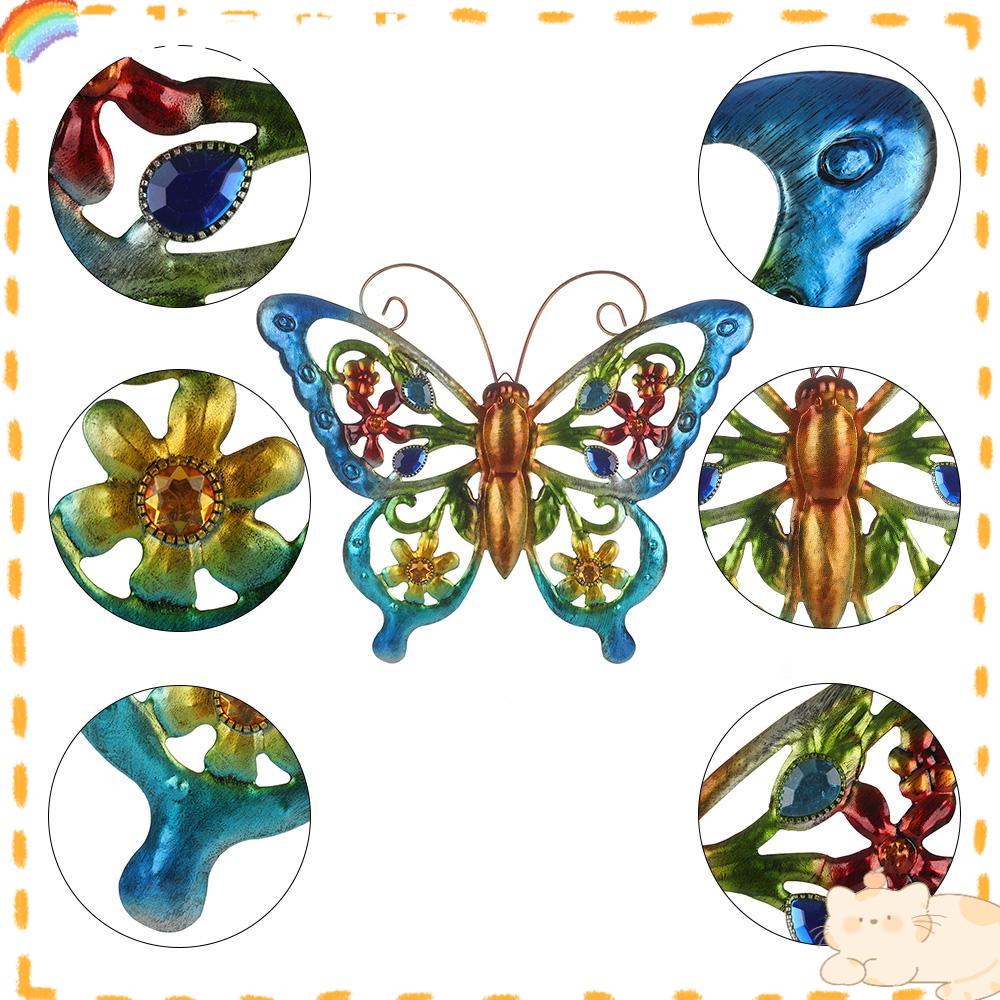 Solighter Metal Butterfly Home 3D Seni Dinding Halaman