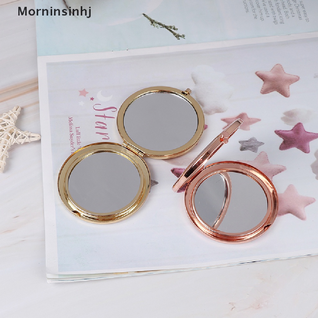 Mornin Vintage alloy compact pocket mirror folded makeup Kosmetik Cermin Pembesar id