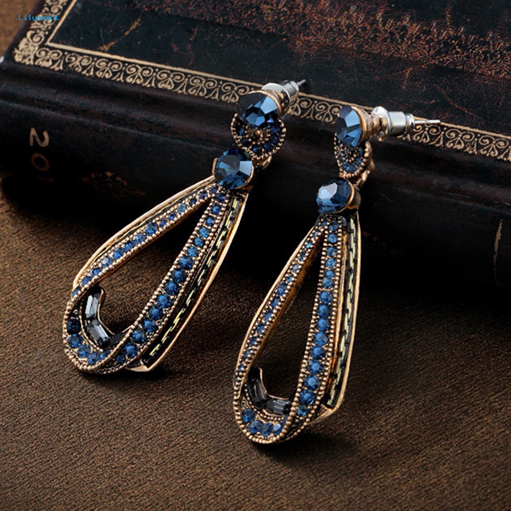 Lilyscent Anting Drop Elegan Untuk Pesta Aksesoris Anting Wanita Antik Klasik