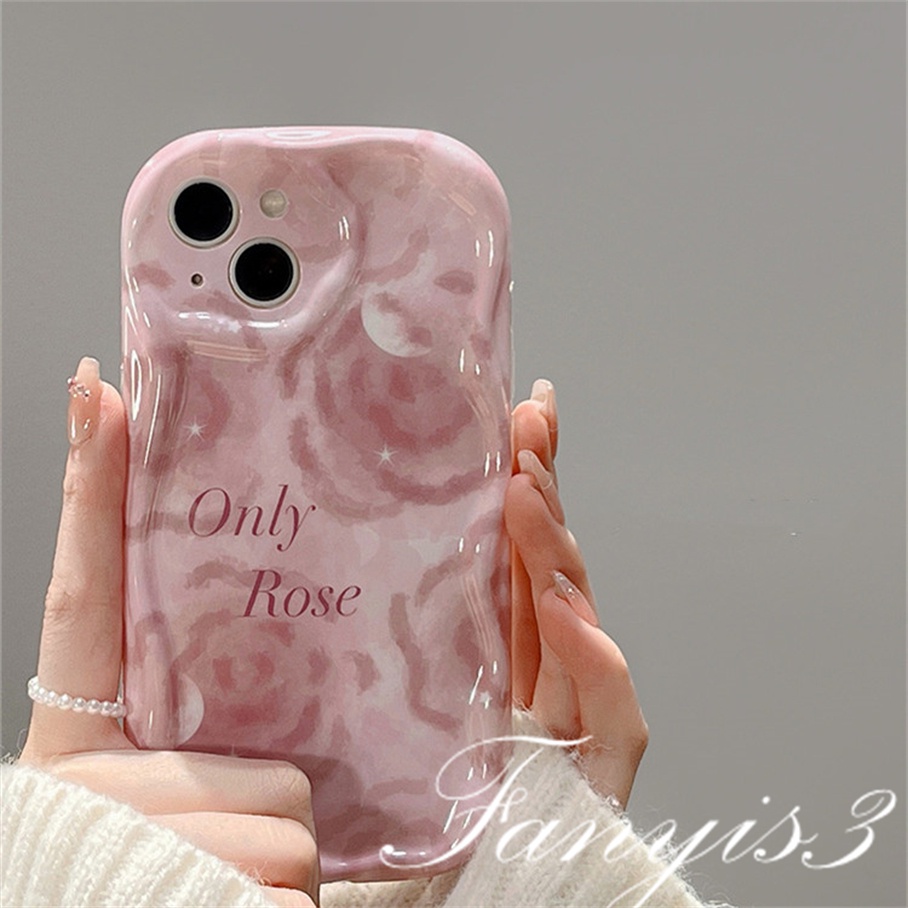 Compatible For IPhone 14 13 12 11 Pro Max X XR Xs Max 8 7 6s Plus SE 2020 Kompatibel Untuk Pink Roses Wave Phone Case TPU Silicon Lembut Cover Pelindung