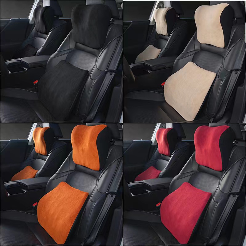 Bantal Mobil Memory Foam Neck Pillow Cervical Lumbar Support Car Headrest Back Pad Bantal Punggung Aksesoris Interior Mobil Kantor