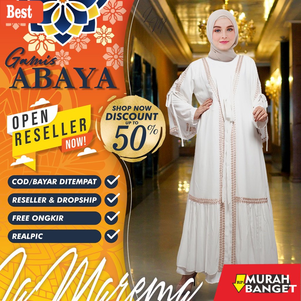 Gaya ala timur tengah di hari raya- Gamis Abaya Putih Wanita Busui Modern Mewah Dan Elegan Terbaru |