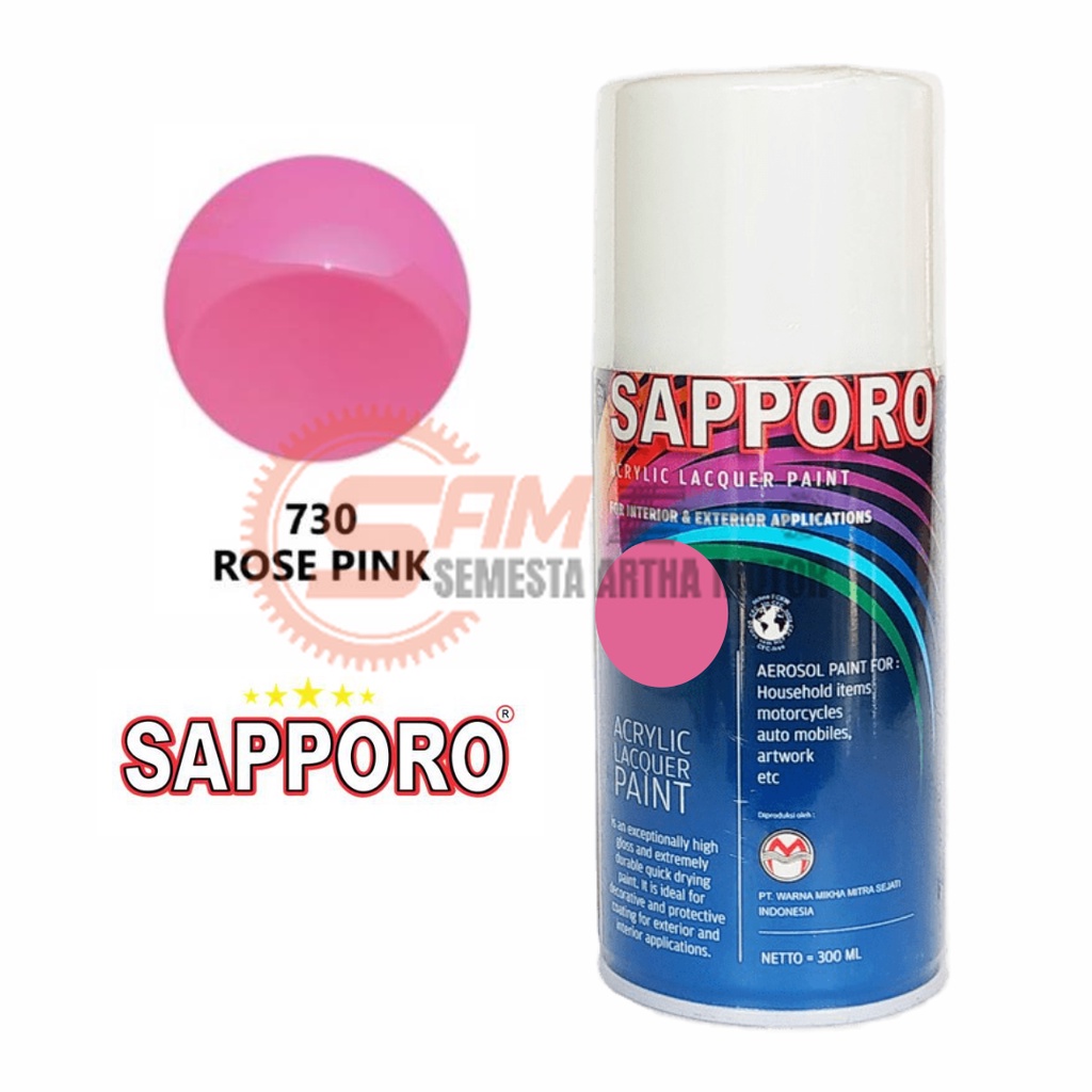 

Pilox Sapporo Rose Pink 730 Cat Semprot 300ml Aerosol Merah Muda Colour Spray Pilok