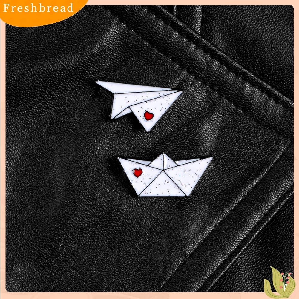 &lt; Freshbread &gt; Unisex Origami Pesawat Perahu Enamel Bros Pin Jaket Tas Lencana Teman Hadiah