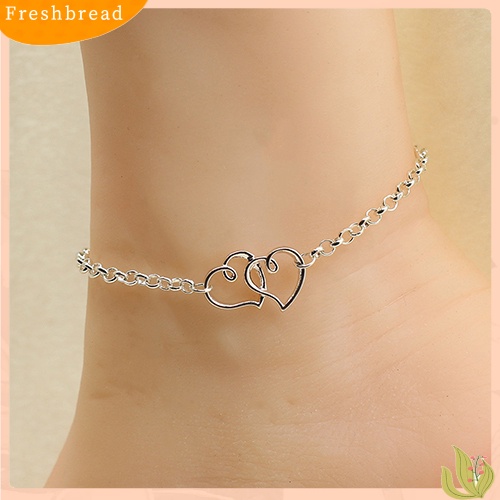 &lt; Freshbread &gt; Wanita Gelang Kaki Indah High-end Berongga Keluar Bentuk Hati Ankle Rantai Hadiah Ulang Tahun