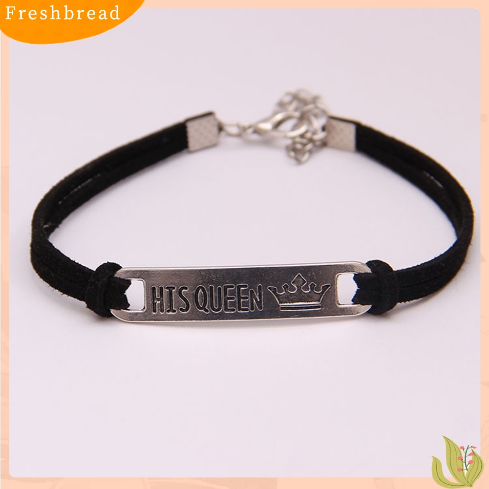 &lt; Freshbread &gt; Fashion His Queen Her King Pasangan Gelang Pencocokan Gelang Pecinta Perhiasan Hadiah