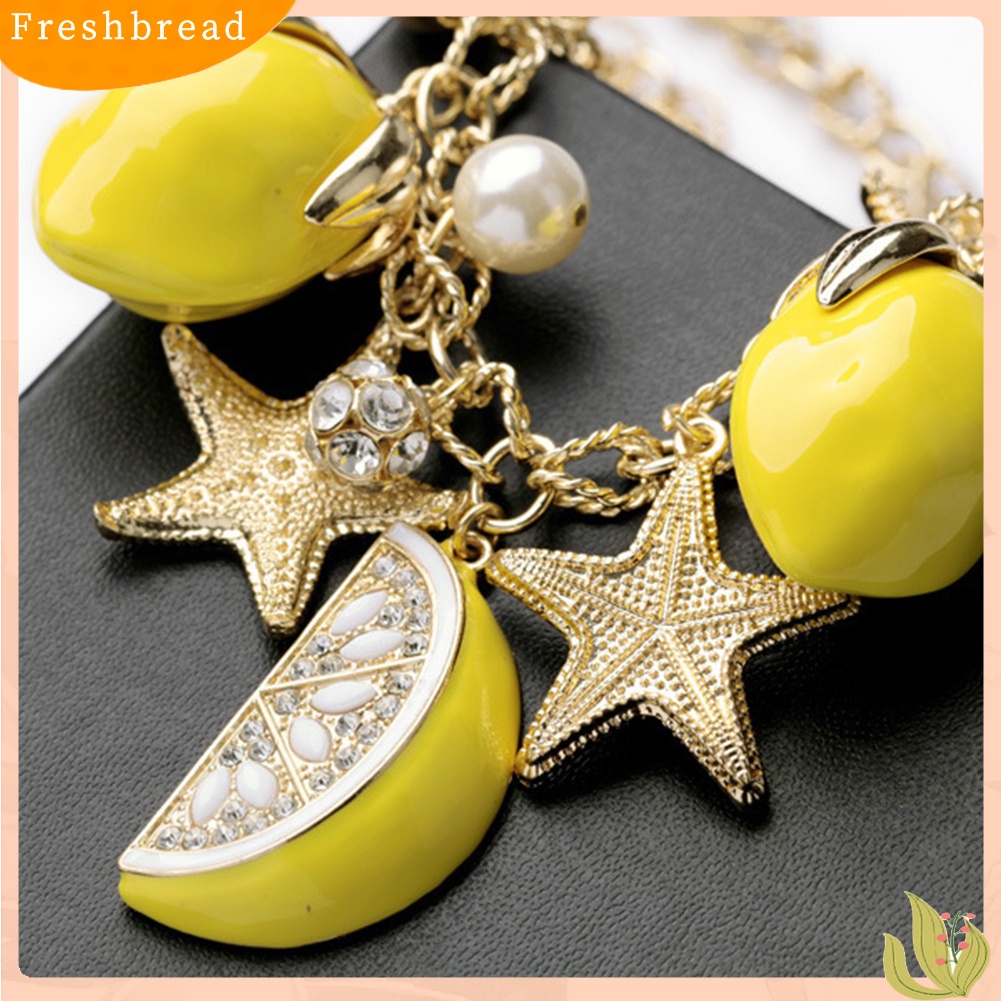 &lt; Freshbread &gt; Kreatif Musim Panas Pantai Wanita Mutiara Imitasi Bintang Laut Lemon Pesona Gelang Bangle