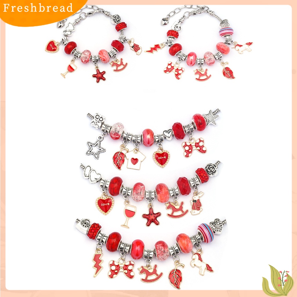 &lt; Freshbread &gt; 1kotak Gelang Manik-Manik Bersinar Good-looking Indah Indah Hadiah Halus Paduan Anak Gelang Handmade DIY Set Manik-Manik Lubang Besar Untuk Perempuan