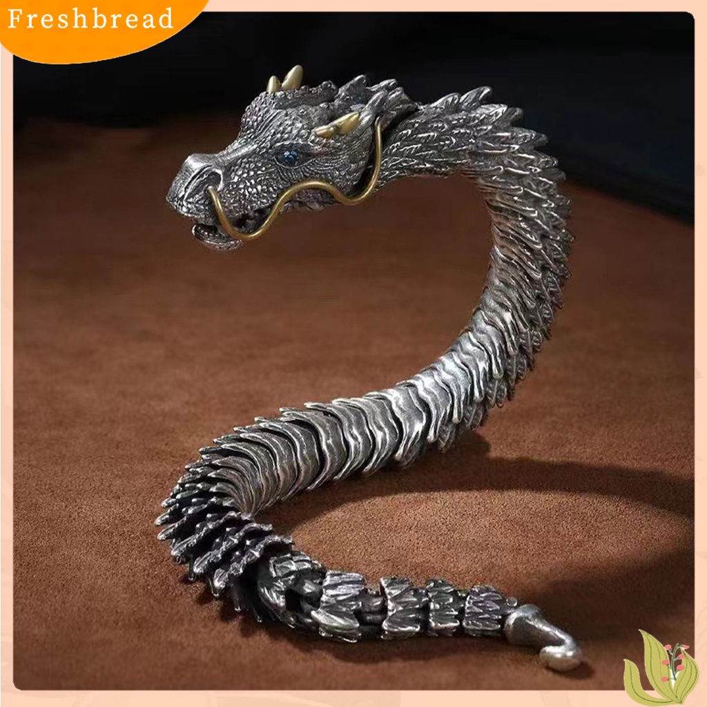 &lt; Freshbread &gt; Pria Gelang Adjustable Hypoallergenic Hip-hop Distress Koleksi Perhiasan Aksesoris Tembaga Gaya Retro Kepala Naga Laki-Laki Cuff Bangle Untuk Pesta