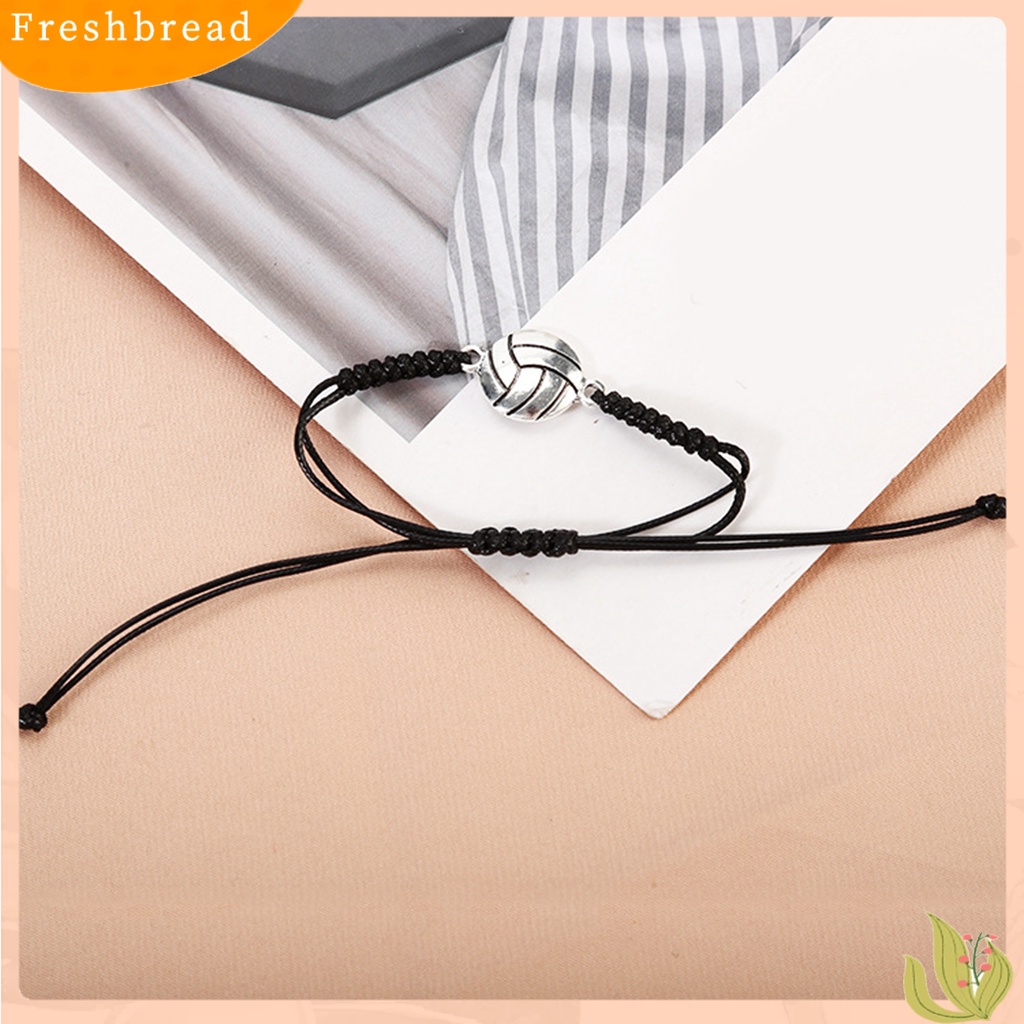 &lt; Freshbread &gt; Gelang Olahraga Sepak Bola Dikepang Unisex Adjustable Wax Line Bracelet Fan Gift