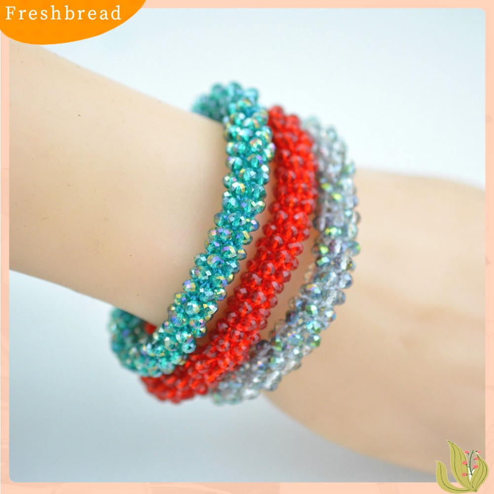 &lt; Freshbread &gt; Berlian Imitasi Mengkilap Elastis Gelang Bangle Tali Rambut Hairband Nepal Wanita Perhiasan