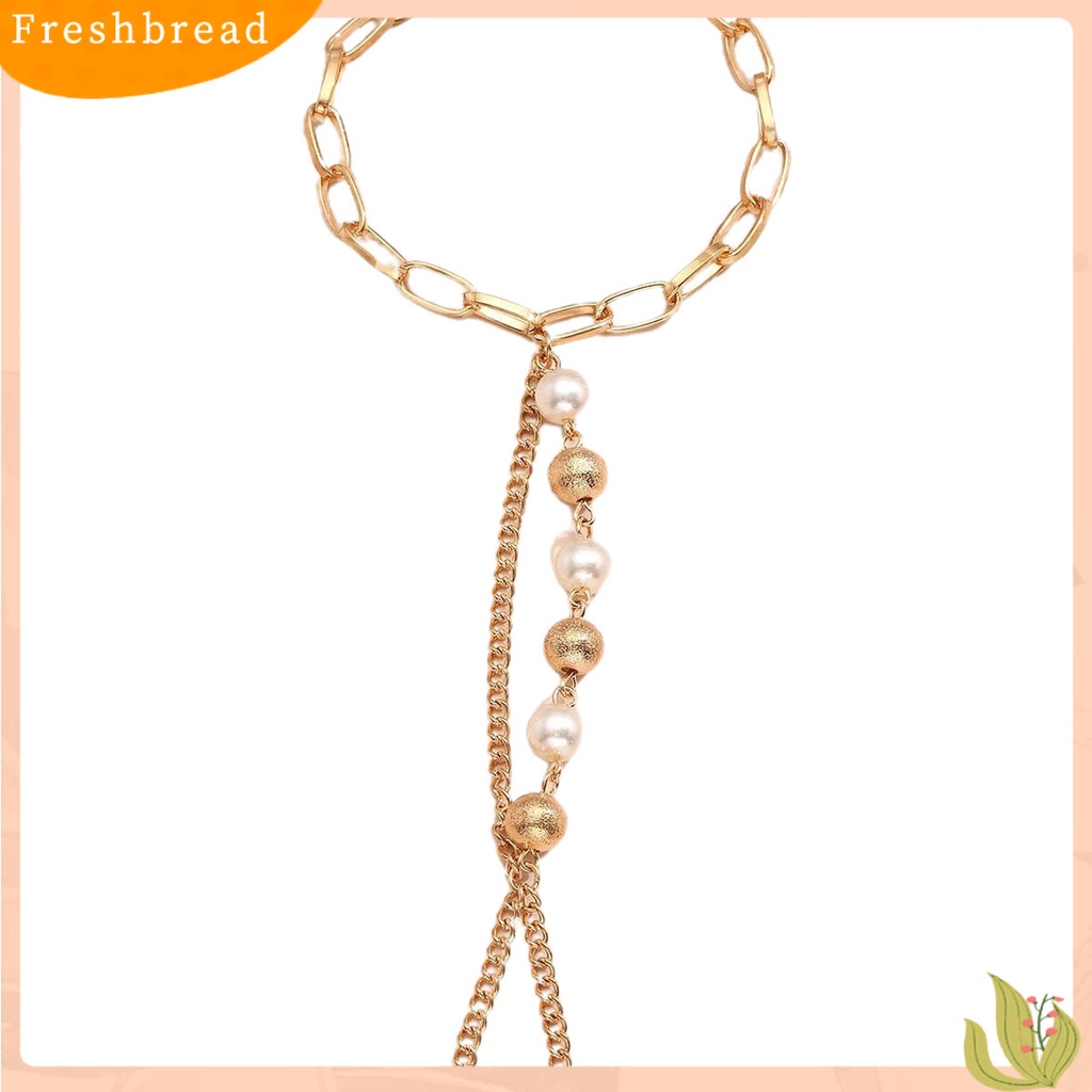 &lt; Freshbread &gt; Wanita Gelang Mutiara Imitasi Stainless Terhubung Patchwork Gelang Circlet Set Aksesoris Tangan