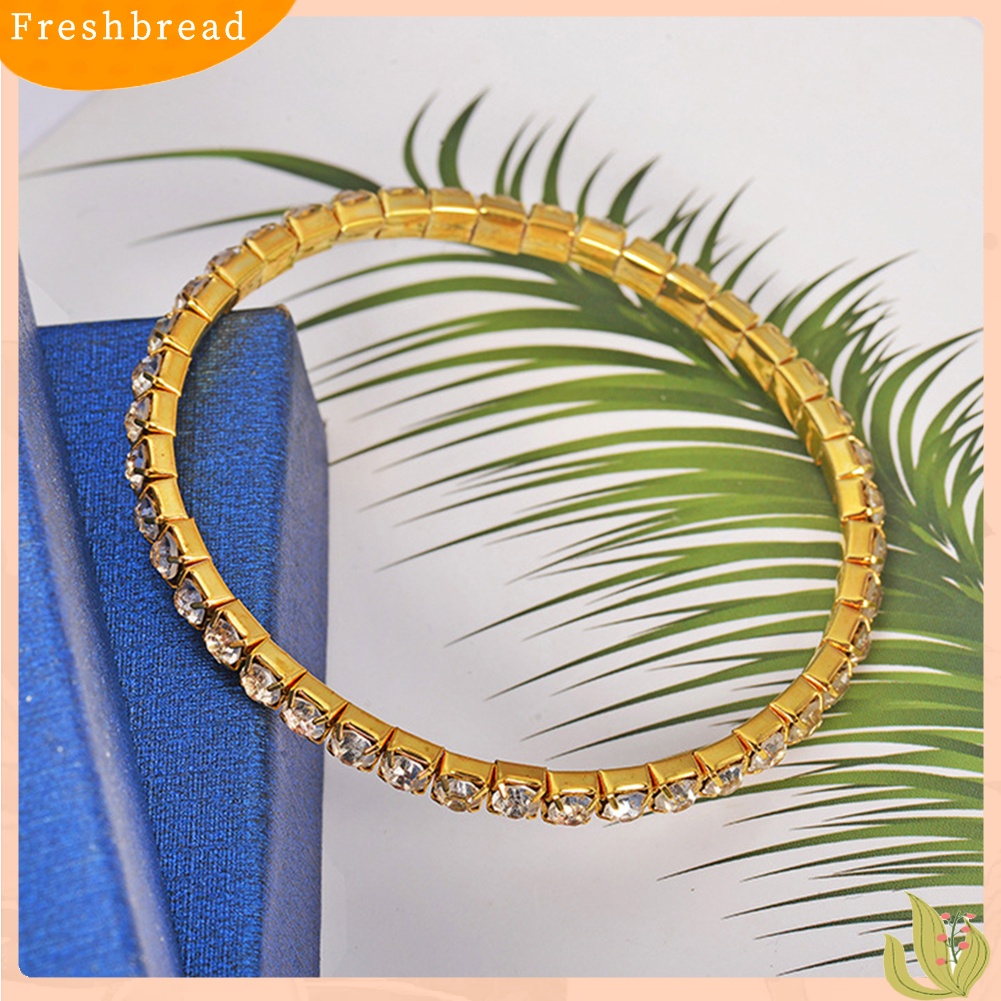 &lt; Freshbread &gt; 4Pcs/Set Bulan Bintang Hati Pesona Berlian Imitasi Bertatahkan Gelang Wanita Bangle Jewelry