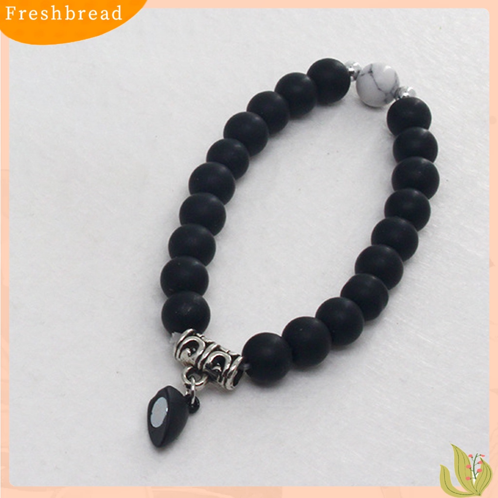 &lt; Freshbread &gt; 1pasang Gelang Manik Trendi Minimalis Tahan Aus Ringan Sentuhan Kulit Sehari-Hari Memakai Putih Pirus Hitam Putih ic Cinta ic Bracelets