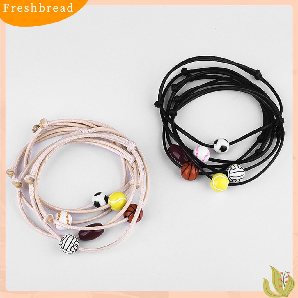 &lt; Freshbread &gt; Sprots Gelang Baseball Braided Unisex Handmade Bead Bracelet Gelang Untuk Pakaian Sehari-Hari