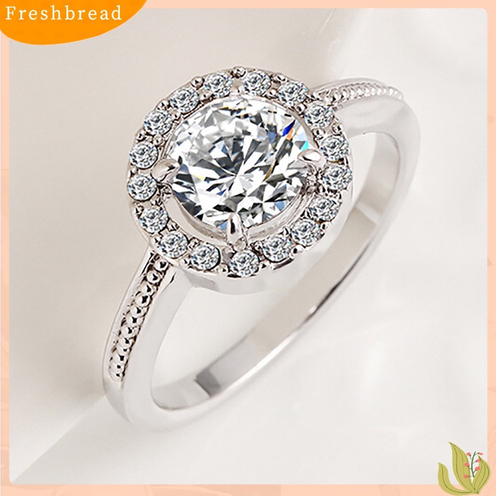 &lt; Freshbread &gt; Fashion Wanita Berlapis Emas/Perak Zirkon Jari Cincin Pernikahan Pertunangan Perhiasan