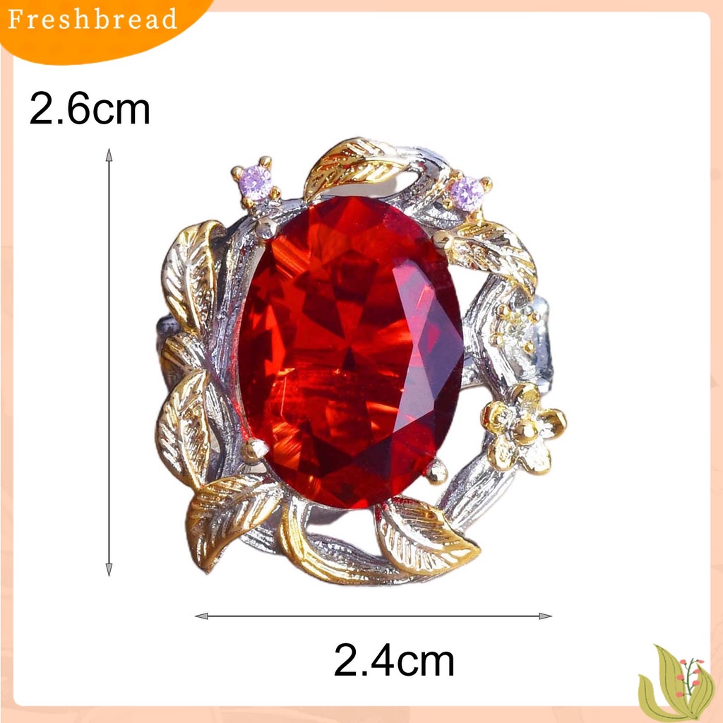 &lt; Freshbread &gt; Cincin Wanita Daun Pembukaan Perhiasan Adjustable Bright Luster Ring Untuk Pakaian Sehari-Hari