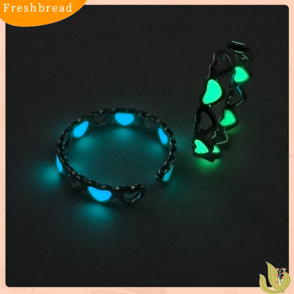 &lt; Freshbread &gt; Cincin Jari Ramah Kulit Karat Alloy Hollow Love Luminous Ring Untuk Anak Perempuan