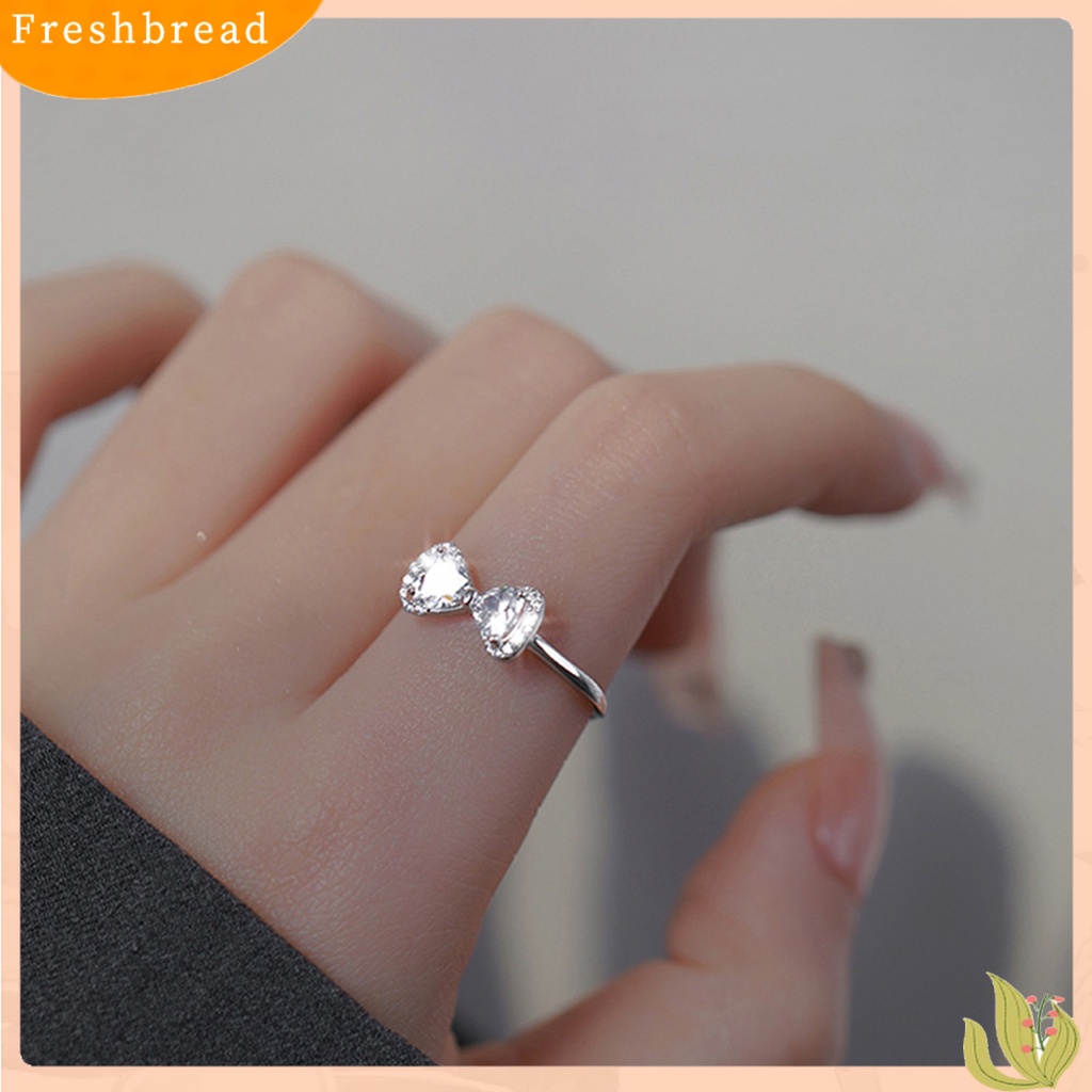 &lt; Freshbread &gt; Wanita Cincin Berlian Imitasi Mengkilap Open Eye-catching All-match Hadiah Pernikahan Wanita Manis Dasi Kupu Jari Cincin Perhiasan Untuk Pesta