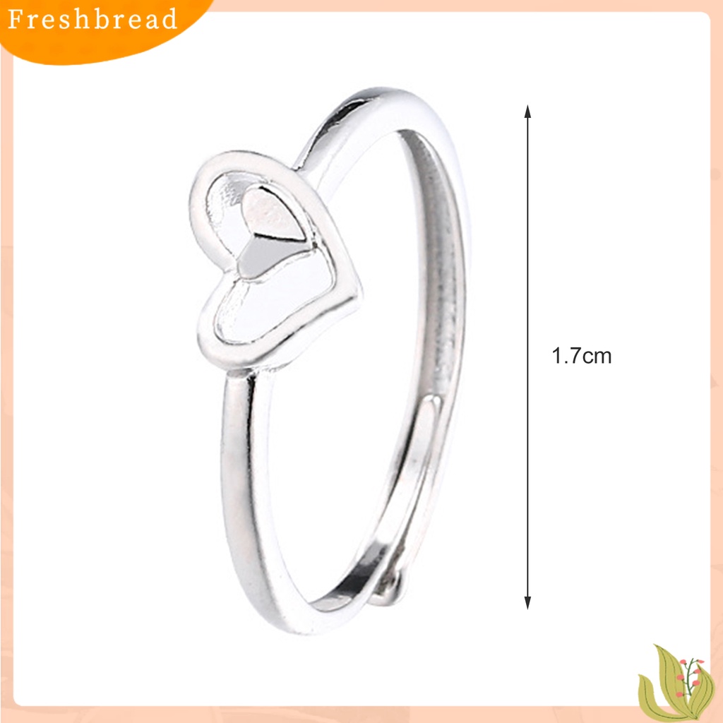 &lt; Freshbread &gt; Wanita Cincin Berongga Keluar Perhiasan Hati Ganda Gaya Korea Cut-out Finger Ring Untuk Pesta Perjamuan Prom