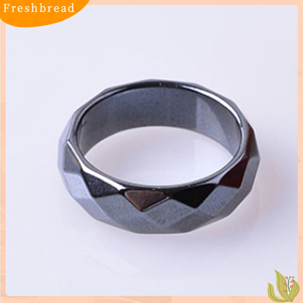 &lt; Freshbread &gt; Cincin Jari Permukaan Geometris Trendy Hitam Bulat Semua Cocok Ring Untuk Pacaran