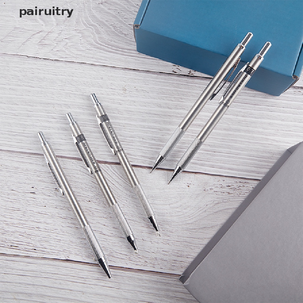Prt Pensil Mekanik Bahan Metal 0.5/0.7/0.9/1.3/2.0mm Menggambar Pensil Otomatis Dengan Timbal PRT