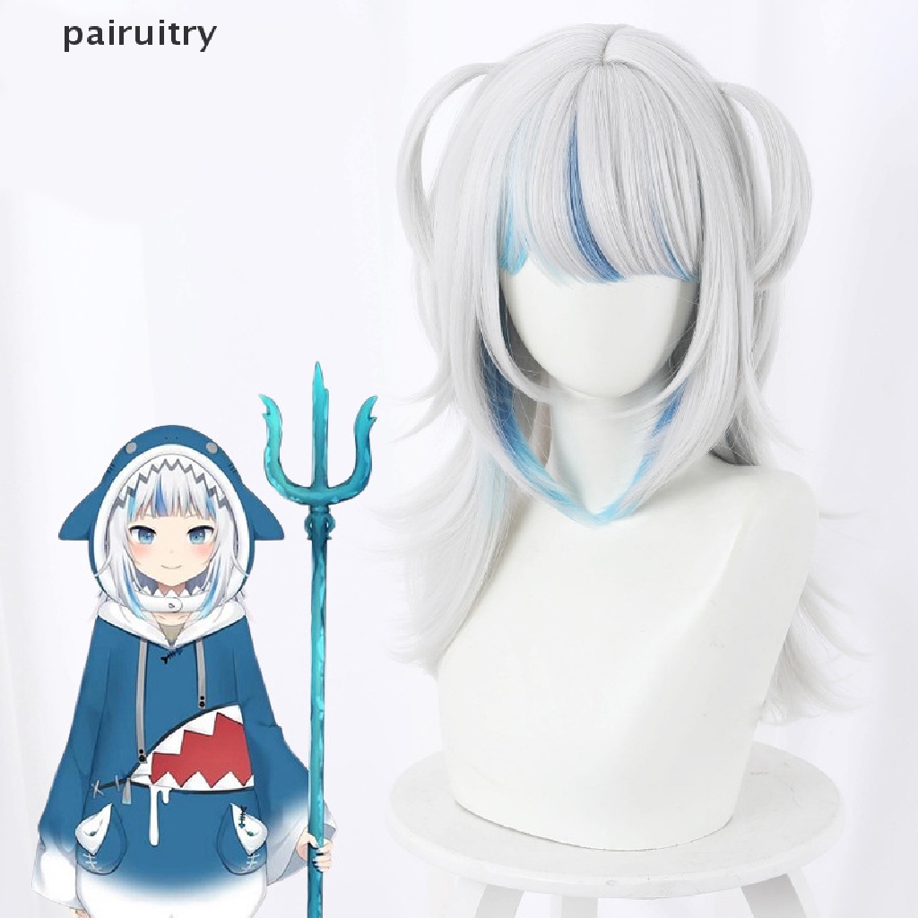 Prt Anime Hololive Gawr Gura Cosplay Wig Tahan Panas Wig Sintetis Halloween Cosplay Party Decor Dewasa Props PRT