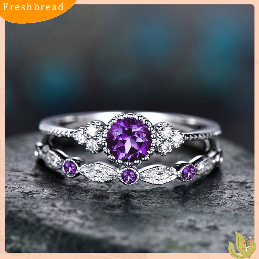 &lt; Freshbread &gt; 2Pcs Perhiasan Jari Dual Type Tidak Alergi Tahan Lama Fashion Cycle Ring Untuk Hadiah