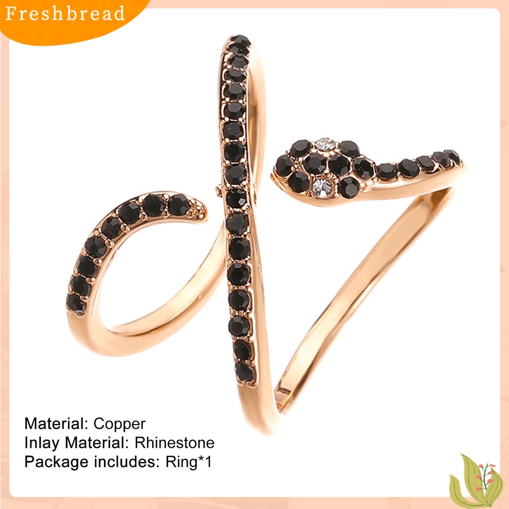 &lt; Freshbread &gt; Wanita Bentuk Ular Sederhana Adjustable Punk Jari Cincin Perhiasan Aksesori