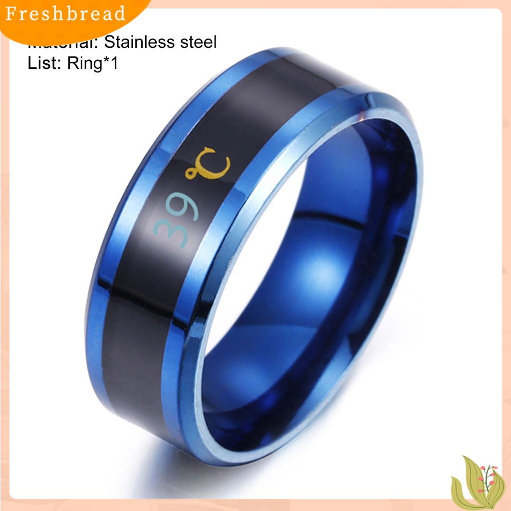 &lt; Freshbread &gt; Cincin Fashion Unisex Tampilan Real Time Cincin Tes Suhu Bahan Stainless Steel Untuk Pesta
