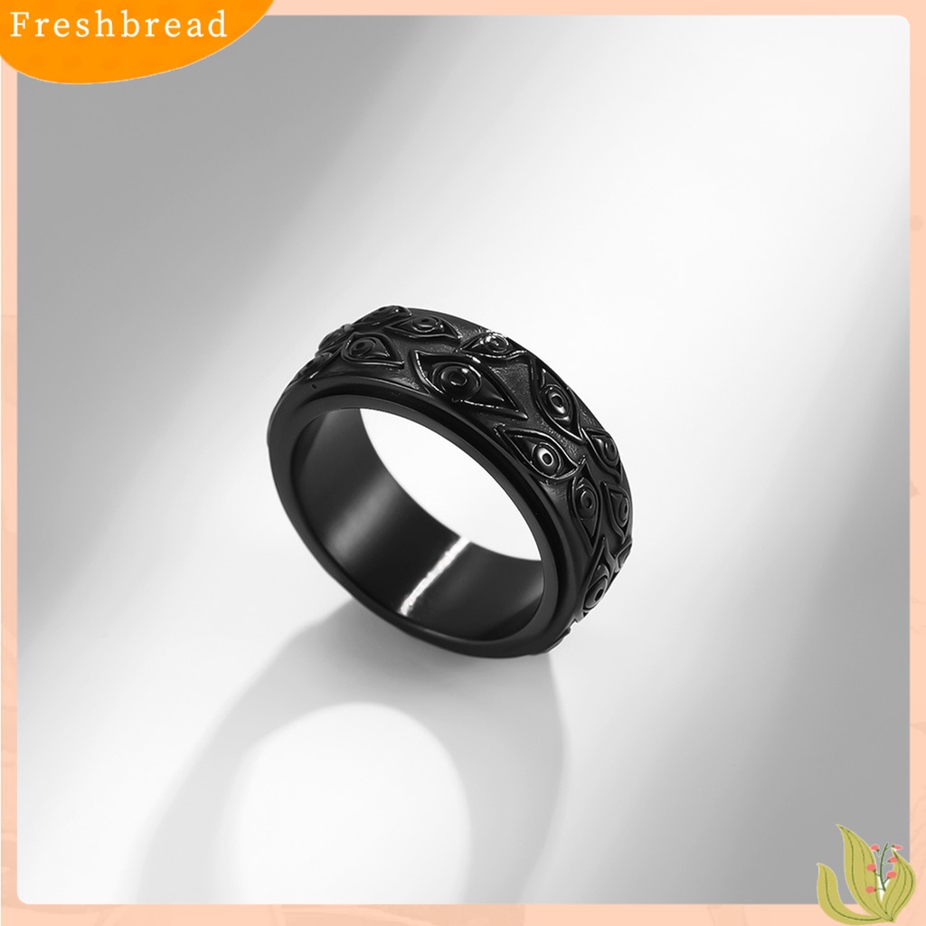 &lt; Freshbread &gt; Pria Cincin God Eye Rotatable Unisex Bulat Semua Cocok Jari Cincin Untuk Pacaran