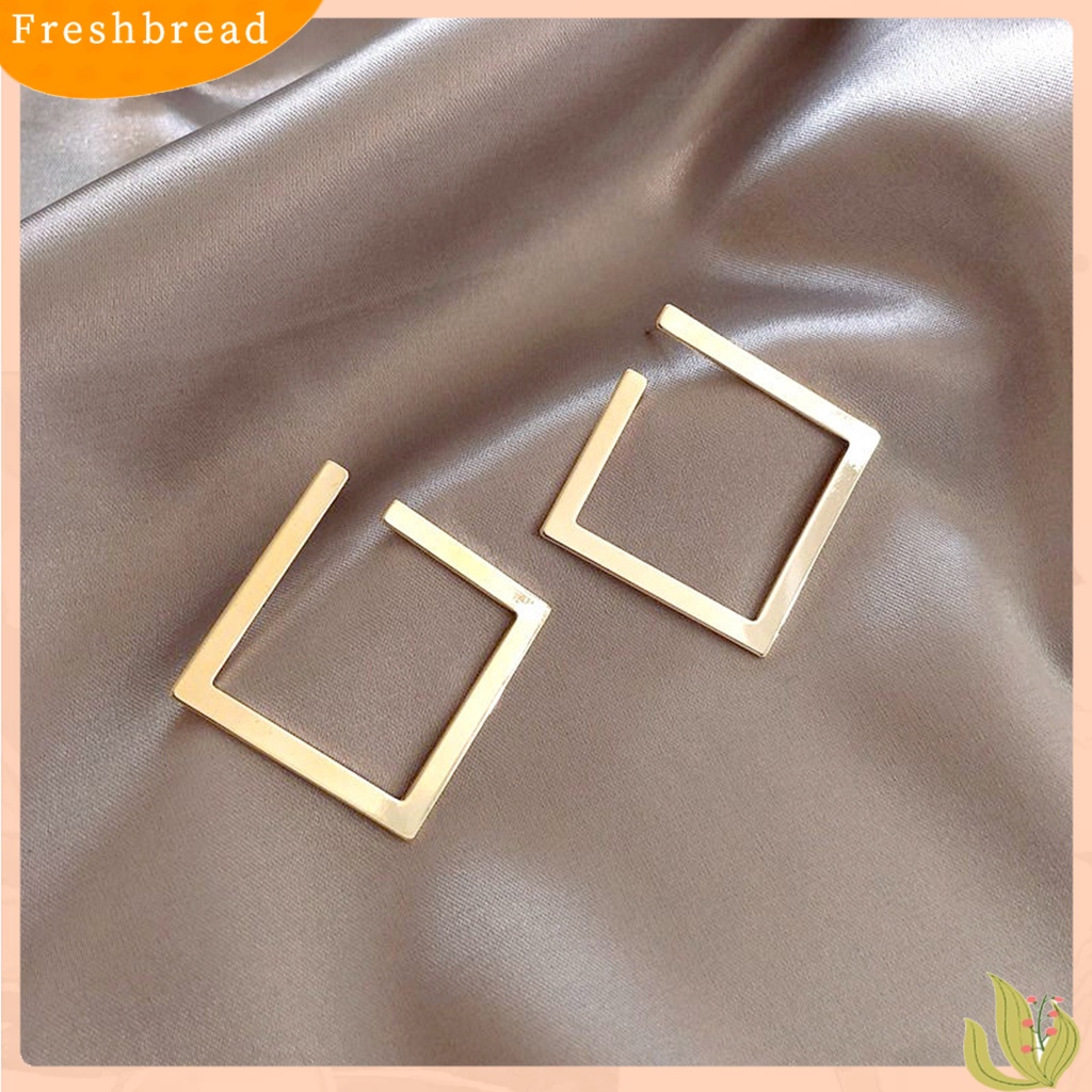 &lt; Freshbread &gt; 1pasang Anting Tusuk Berlebihan Wanita Tidak Teratur Minimalis Square Drop Earrings Hiasan Perhiasan Untuk Pacaran