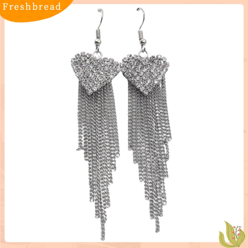 &lt; Freshbread &gt; 1pasang Anting Kait Tindik Hias Alloy Heart Decor Menjuntai Earrings Untuk Kehidupan Sehari-Hari