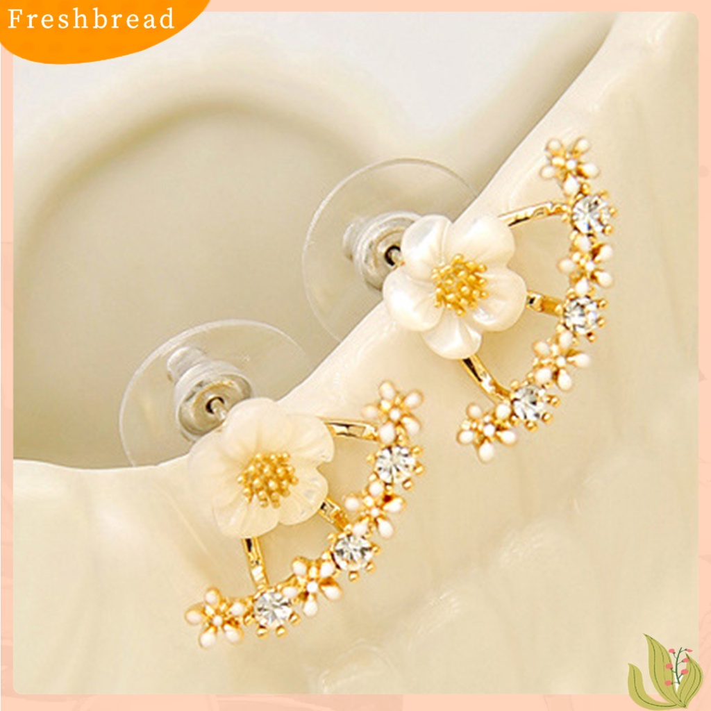 &lt; Freshbread &gt; 1pasang Anting Pejantan Kristal Imitasi Mewah Glitter Gaya Korea Fashion Krisan Hias Berlian Imitasi Earrings Perhiasan Aksesori