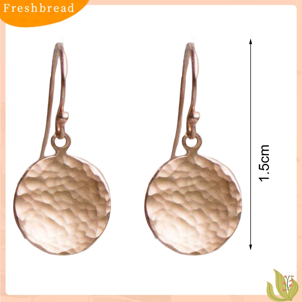 &lt; Freshbread &gt; 1pasang Anting Menjuntai Tidak Rata Plating Logam Anting Kait Lembaran Bulat Untuk Pesta Perjamuan Pernikahan Prom