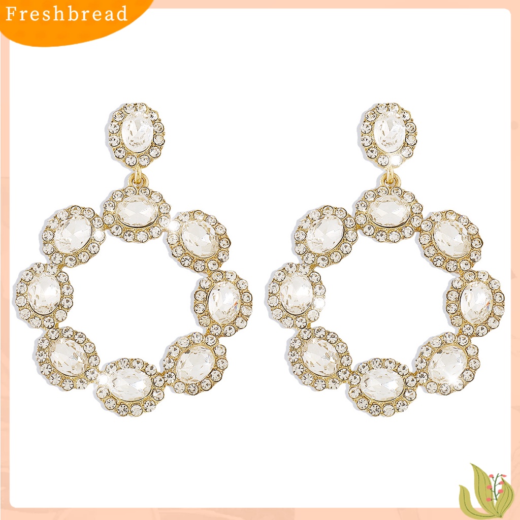 < Freshbread > 1pasang Anting Menjuntai Gaya Pengadilan Vintage Berlebihan Geometris Berkilau Hias Perhiasan Hadiah Wanita Berlian Imitasi Bertatahkan Liontin Anting Telinga Giwang Untuk Perjamuan
