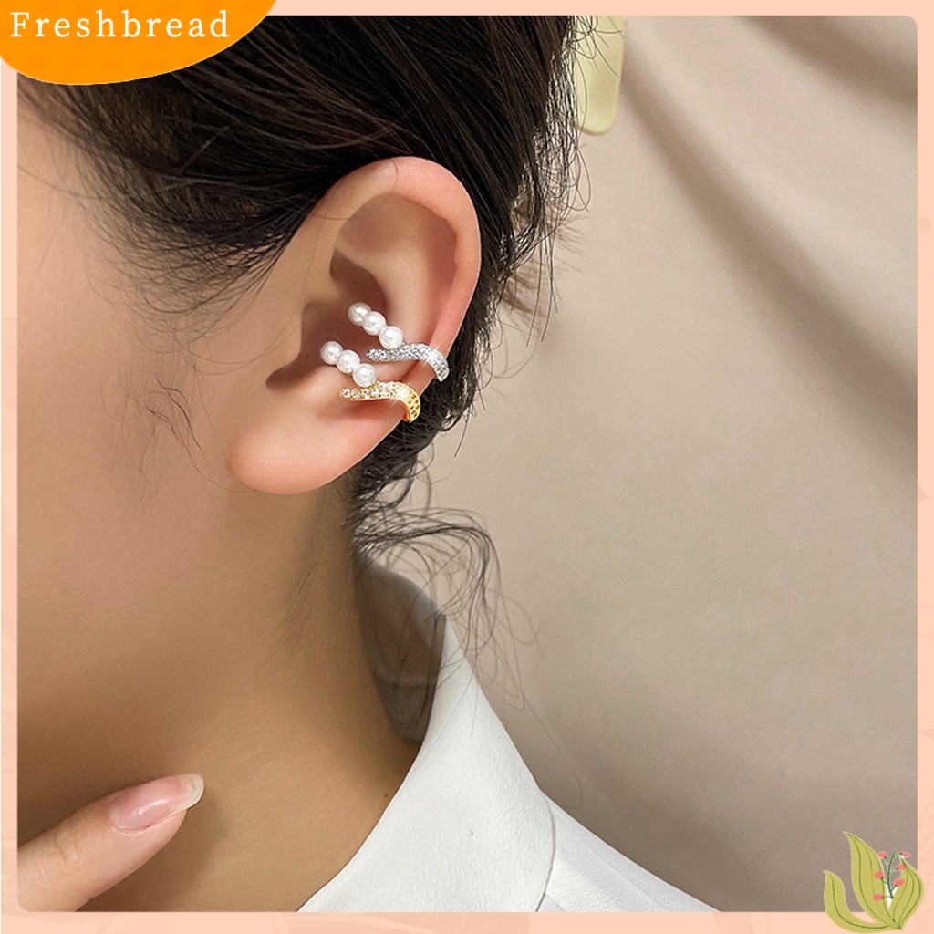 &lt; Freshbread &gt; 1Pc Anting Pengerjaan Halus All-match Indah Menawan Elegan Halus Anting Klip Untuk Pacaran