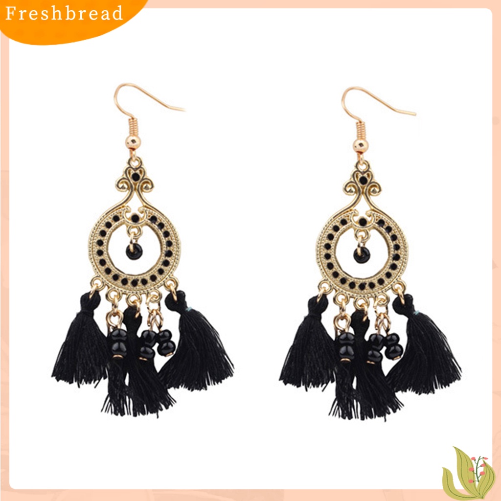 &lt; Freshbread &gt; Anting Gaya Bohemian Rumbai Paduan Indah Drop Menjuntai Anting Kait Untuk Wanita