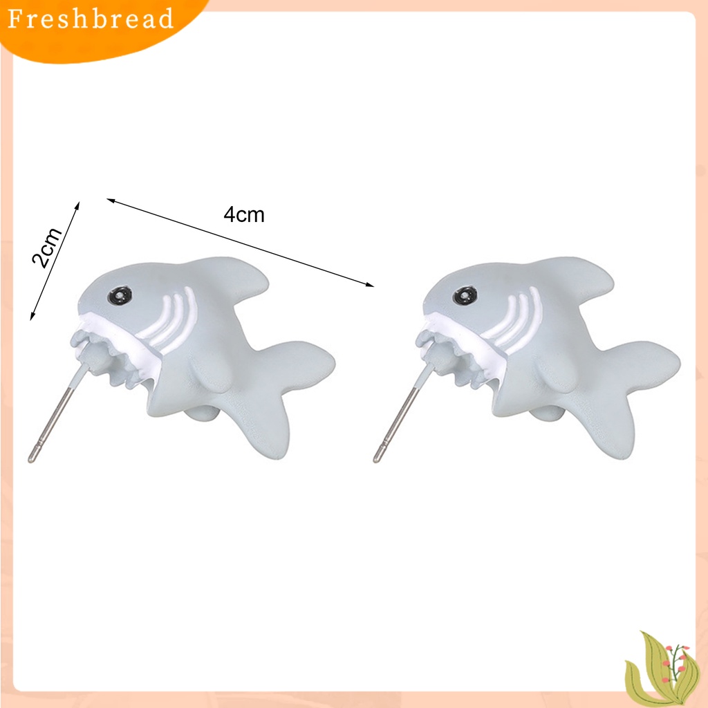 &lt; Freshbread &gt; 1pasang Giwang Telinga Lucu Mudah Dibawa Bahan Metal 3D Anting Tusuk Bentuk Hewan Untuk Harian