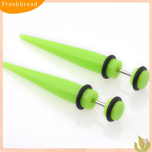 &lt; Freshbread &gt; 2Pcs Unisex Punk Telinga Palsu Cheater Tandu Rivet Taper Plug Tunnel Gauges