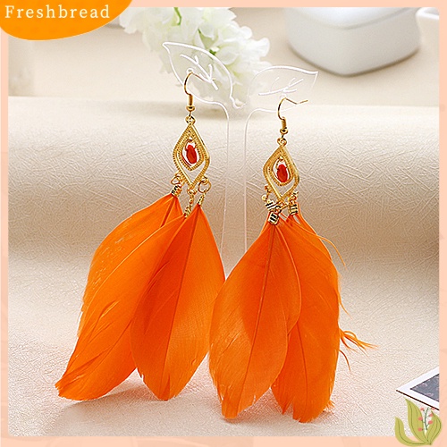 &lt; Freshbread &gt; 1pasang Lady Feathers Elegan Menjuntai Kait Pernikahan Prom Pesta Anting Hadiah