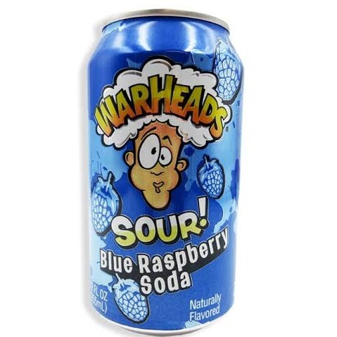 

Warheads Sour Blue Raspberry Soda 355ml Can Impor USA
