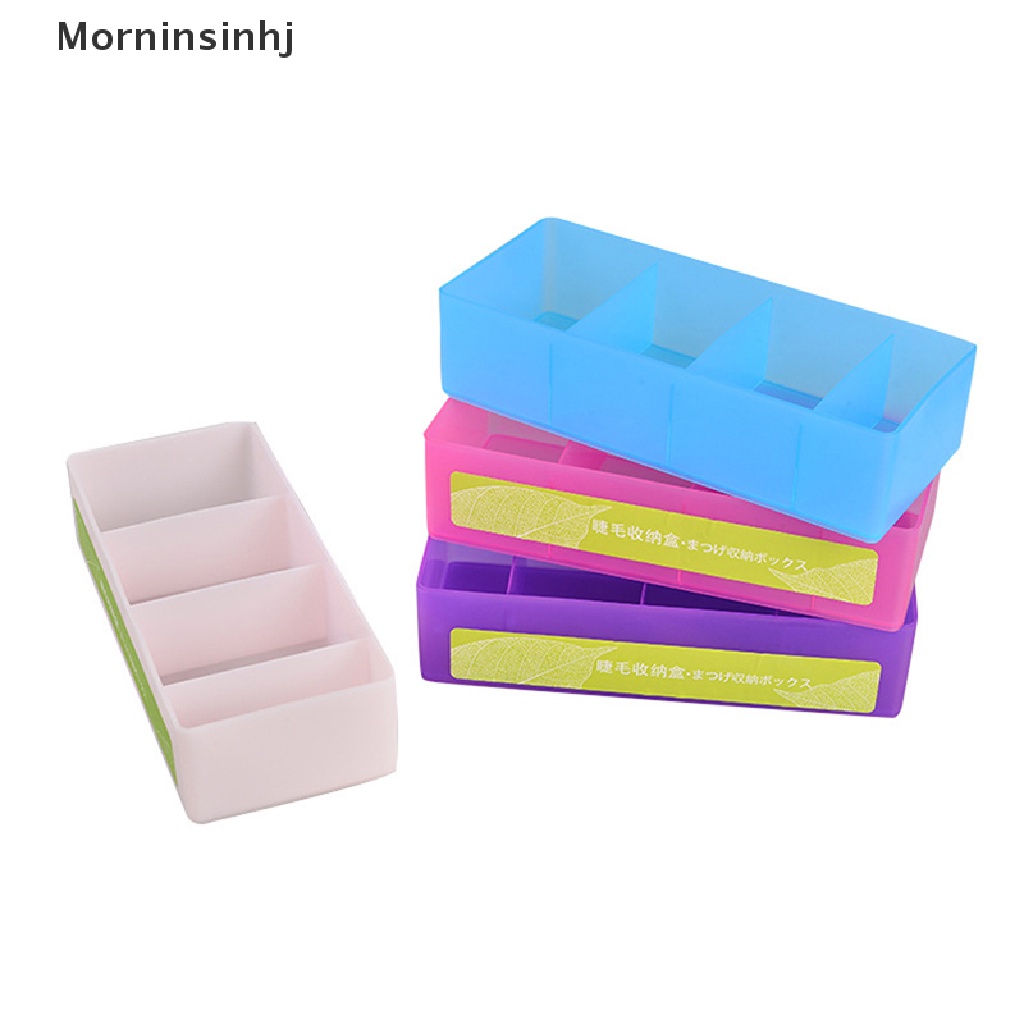 Mornin 4grids Eyelash Extension Tool Storage Box Tempat Penyimpanan Bulu Mata Kosong Plastik id