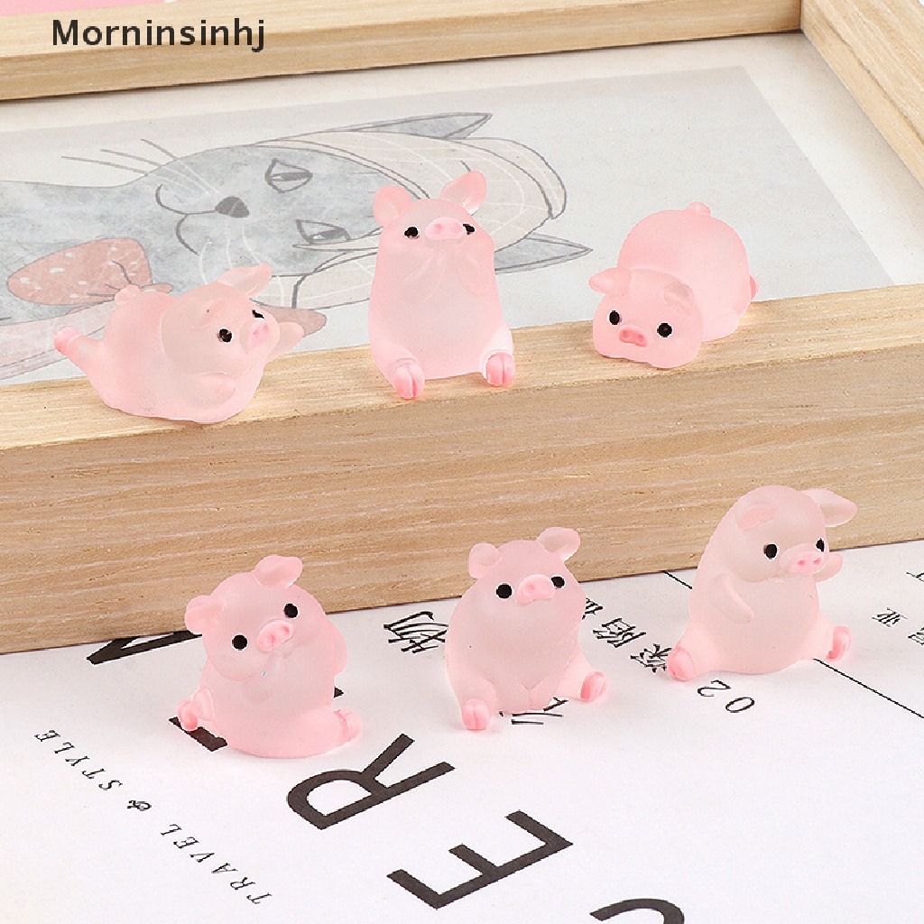 Mornin 6 Pcs Mini Resin Kartun Babi Miniatur Terrarium Patung DIY Handmade Scrapbook Kerajinan Dekorasi Rumah Aksesoris id