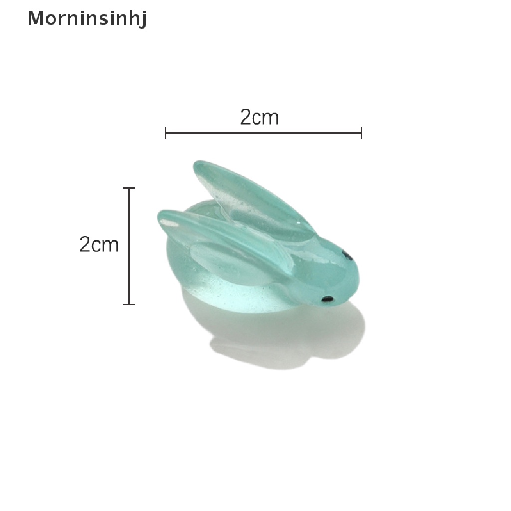 Mornin 10 Pcs Luminous Bunny DIY Perhiasan Aksesoris Miniatur Lem Krim Patung Kecil Resin Dekoratif Aksesoris id